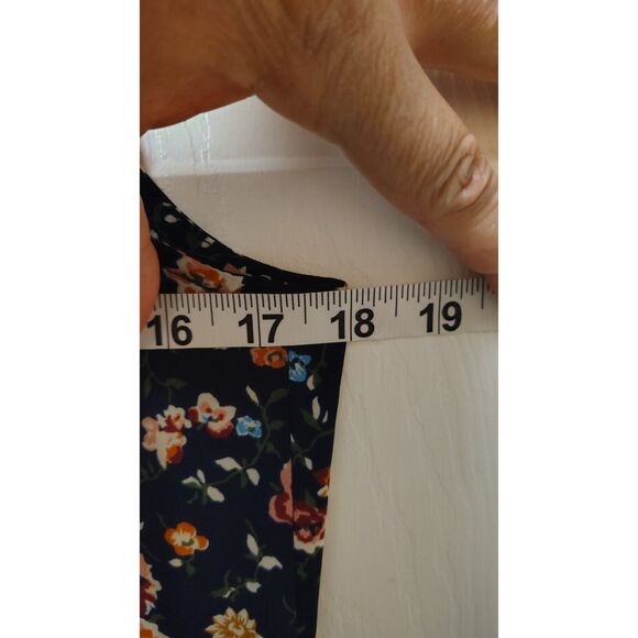 .Crew Mercantile Blue Boho Cottage Core Ruched-Waist Floral Mini Dress Size 8 - Picture 3 of 5